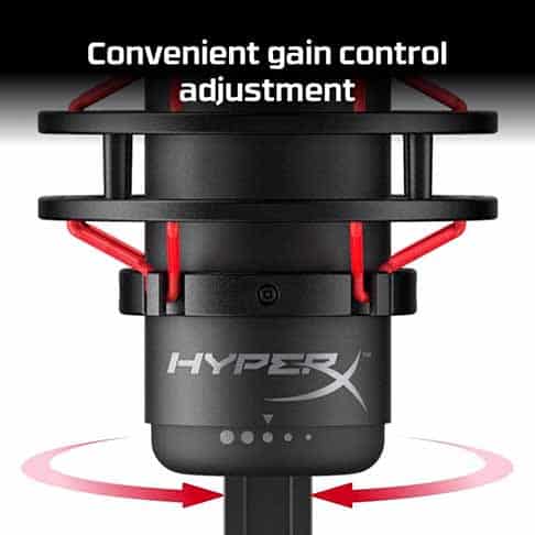 HyperX QuadCast – USB Condenser Gaming Microphone, Anti-Vibration Shock Mount,