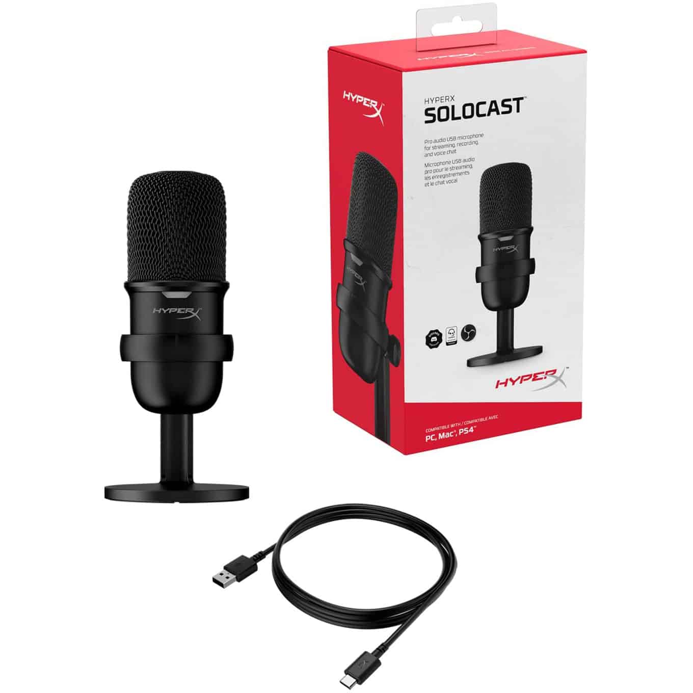 HyperX SoloCast – USB Condenser Gaming Microphone, for PC