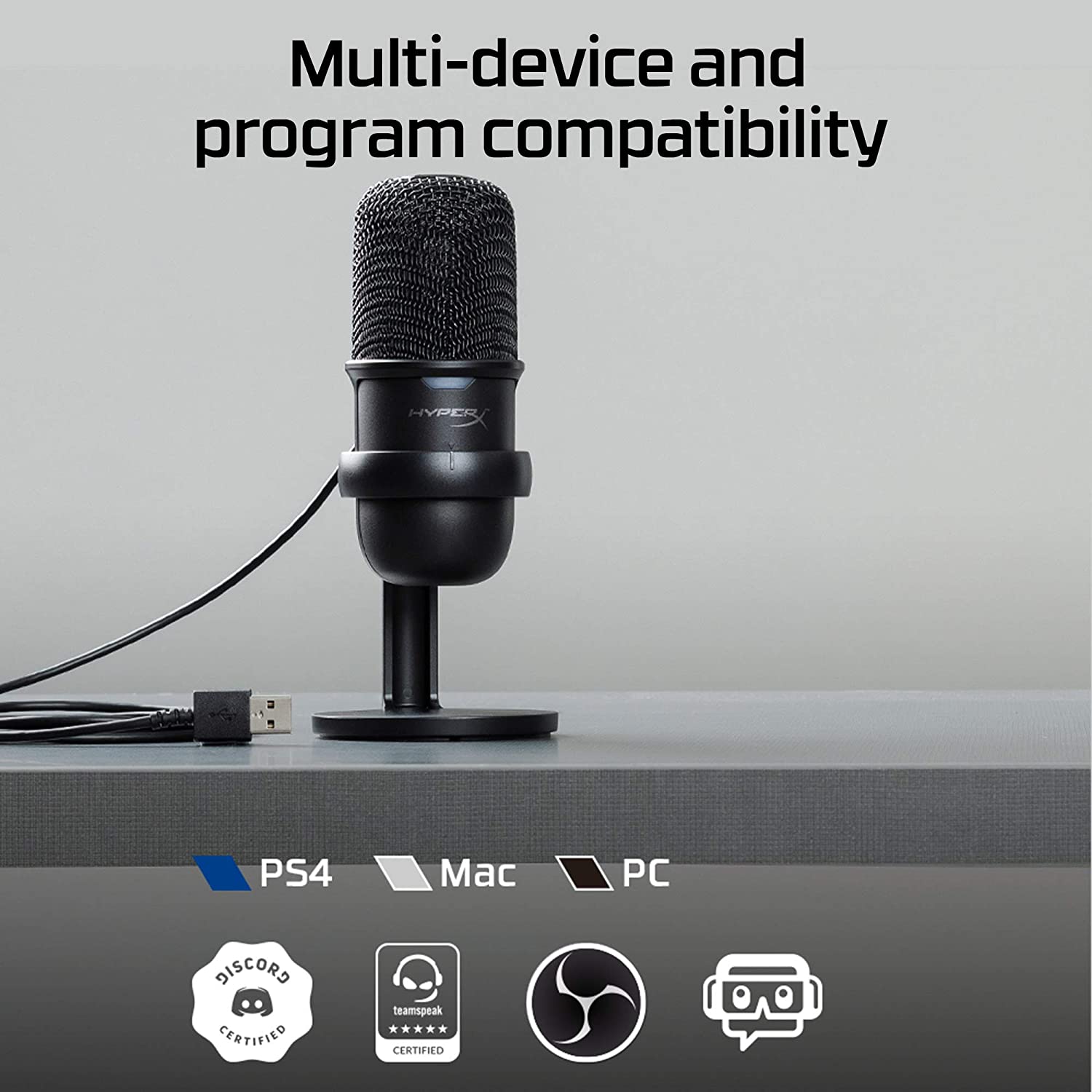 HyperX SoloCast – USB Condenser Gaming Microphone, for PC