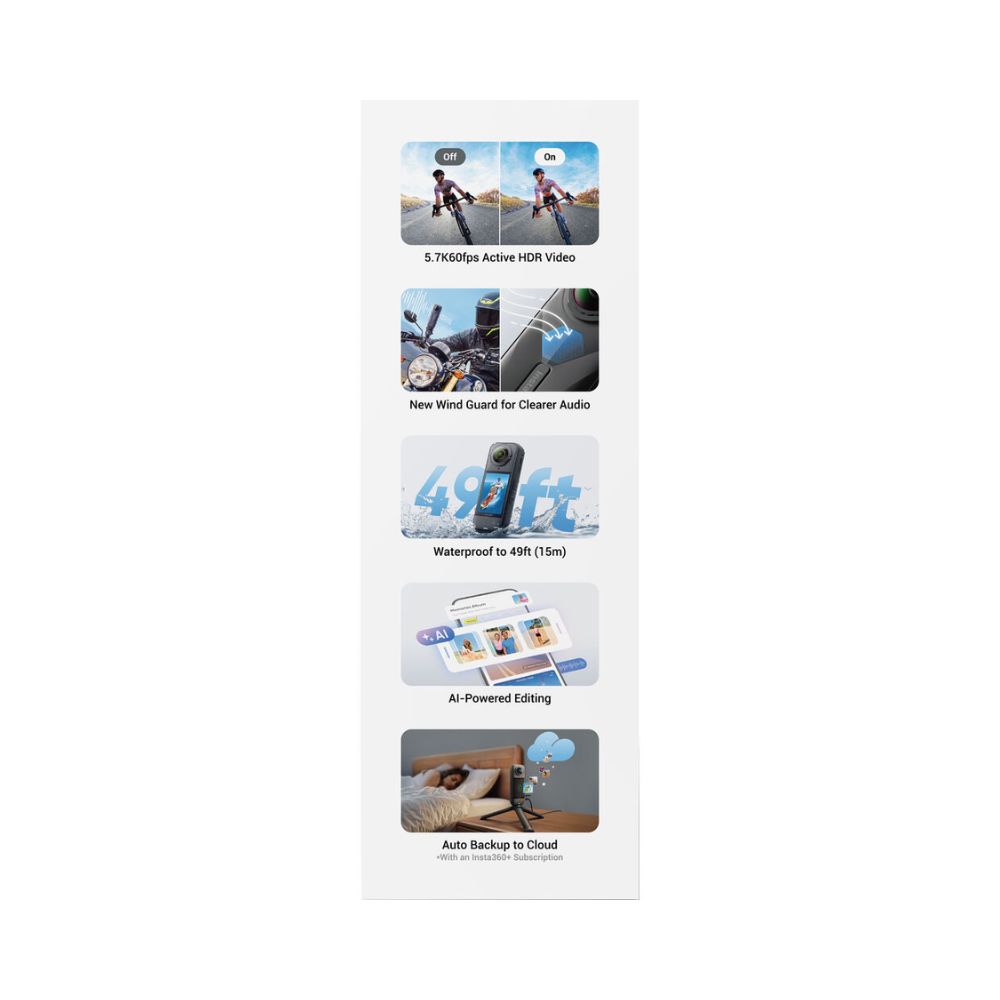 Insta360 X5 360 Action Camera Essentials Bundle
