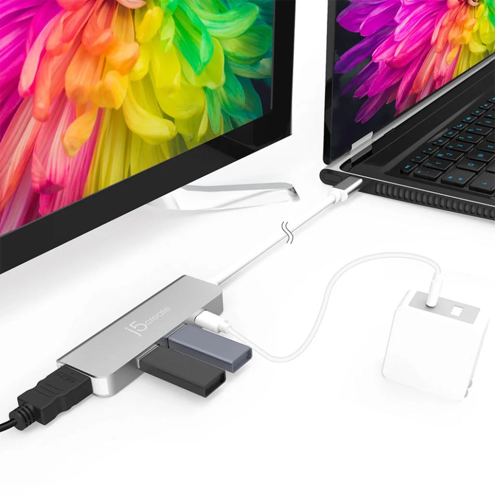 j5create JCD371 USB-C w/ PD 2.0, 2 USB Type-A, HDMI Port Hub