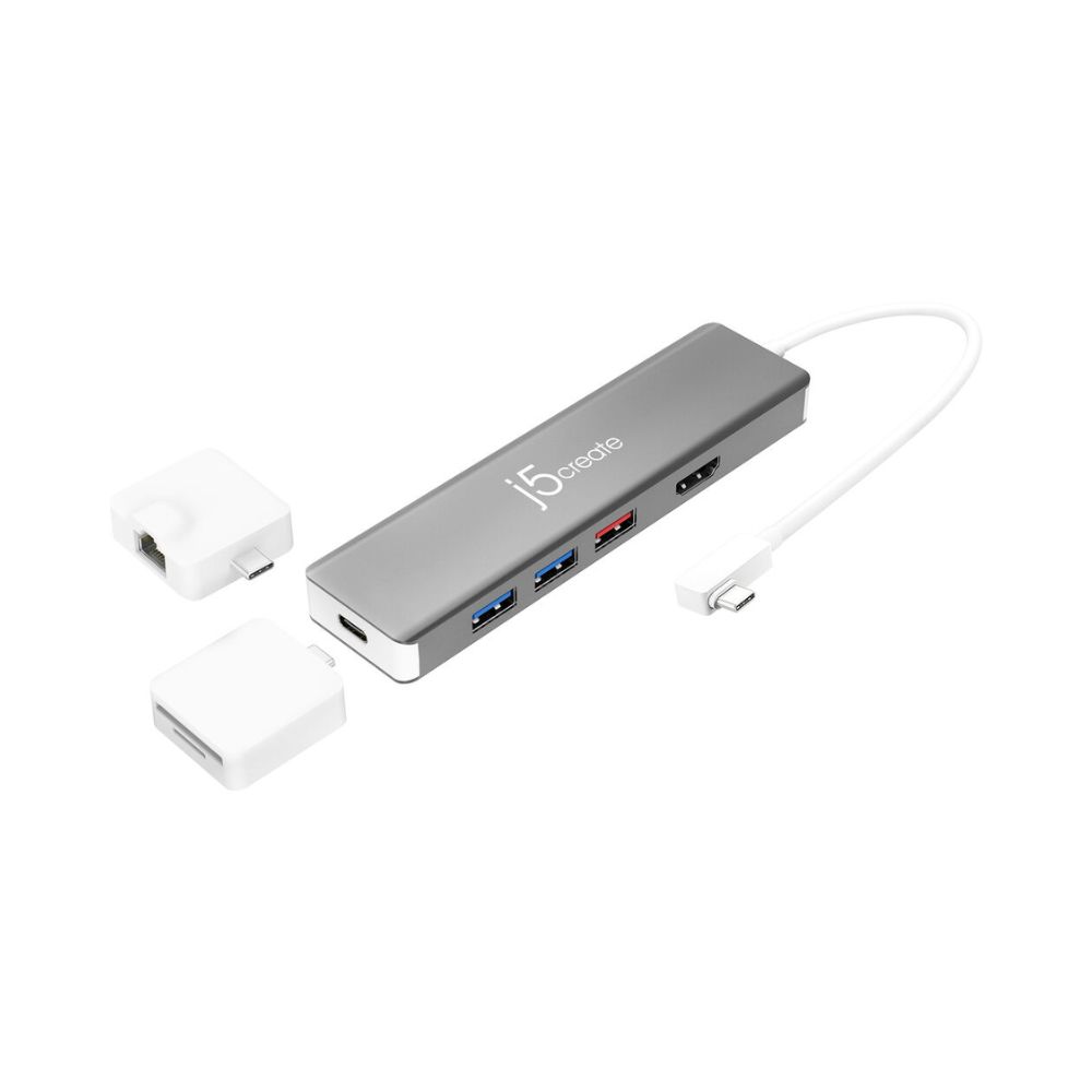 j5create JCD375 9-in-1 USB 3.1 Gen 2 Type-C Hub with Modular Mini Adapter Kit