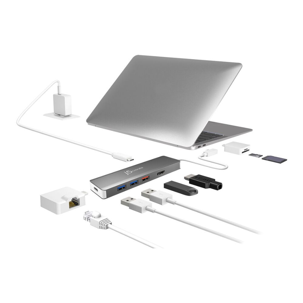 j5create JCD375 9-in-1 USB 3.1 Gen 2 Type-C Hub with Modular Mini Adapter Kit