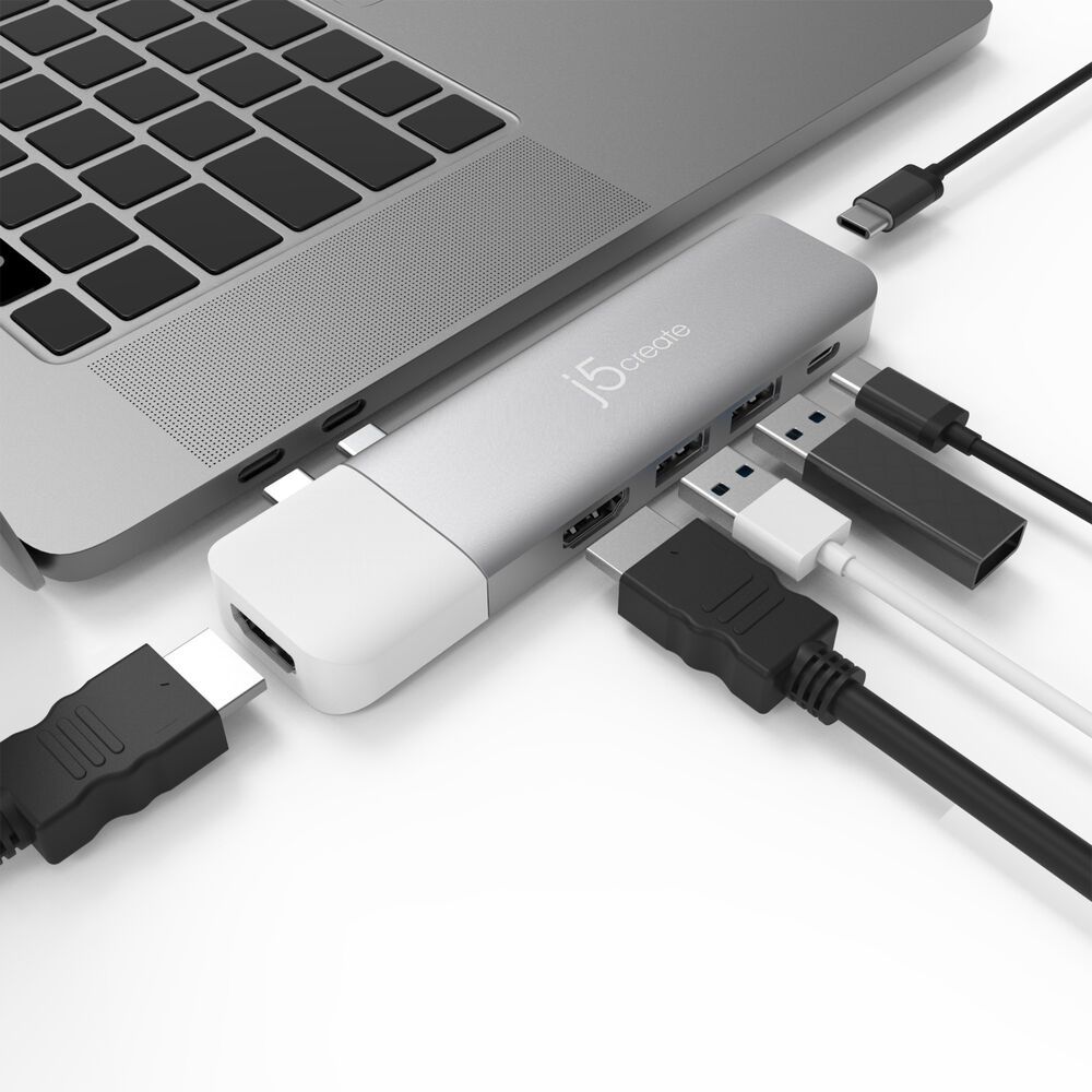 j5create JCD387 Ultradrive Kit USB-C Dual-Display Modular Dock for Macbook, Macbook Air &amp; Macbook Pro