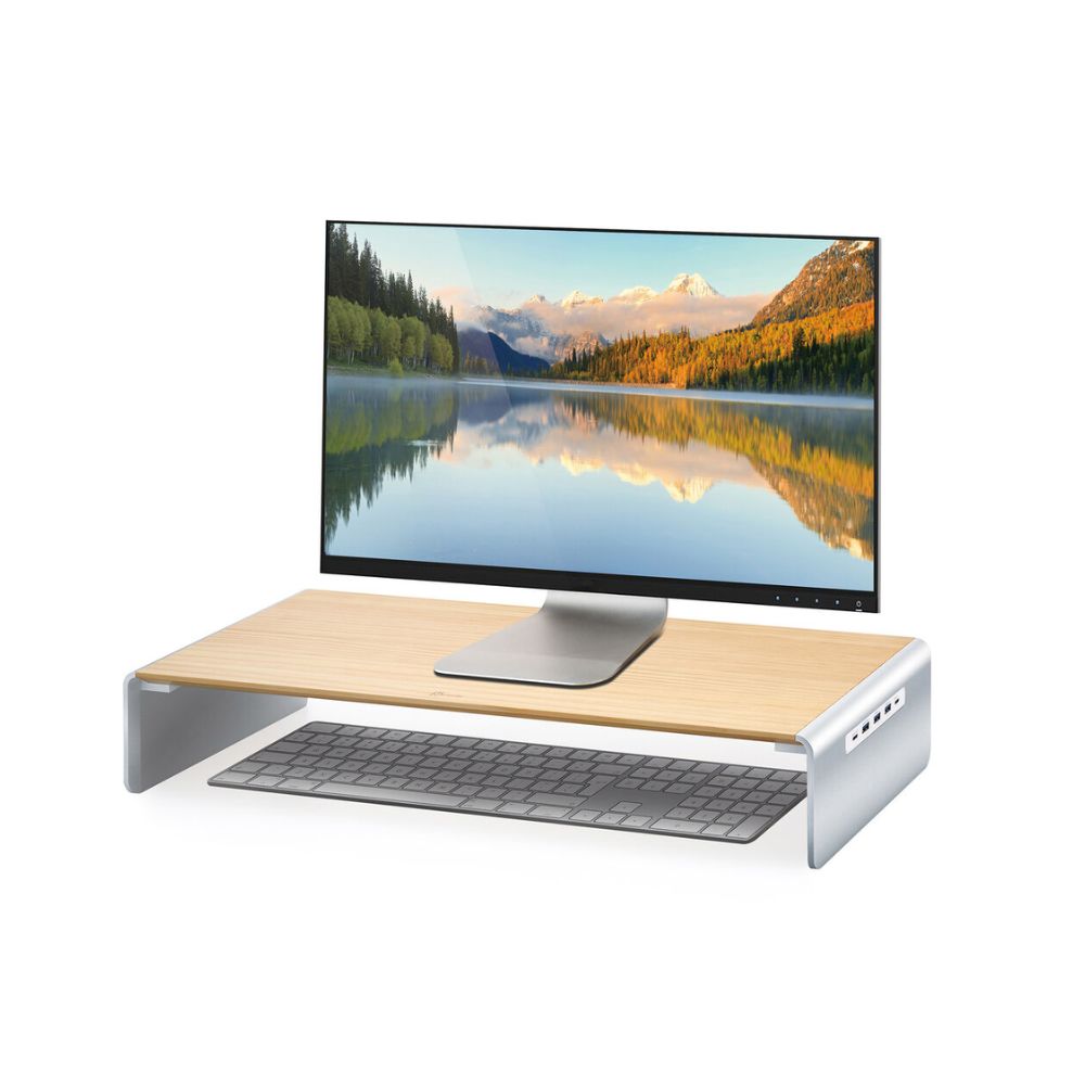 j5create JCT425 Wood Monitor Stand with Docking Station