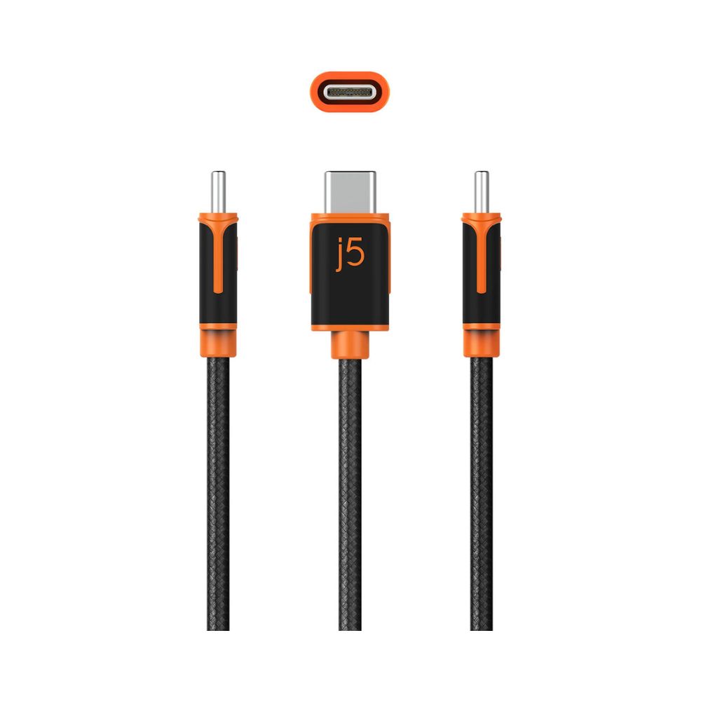j5create JUCX24 USB-C 60W Sync &amp; Charge Cable (9.8′)