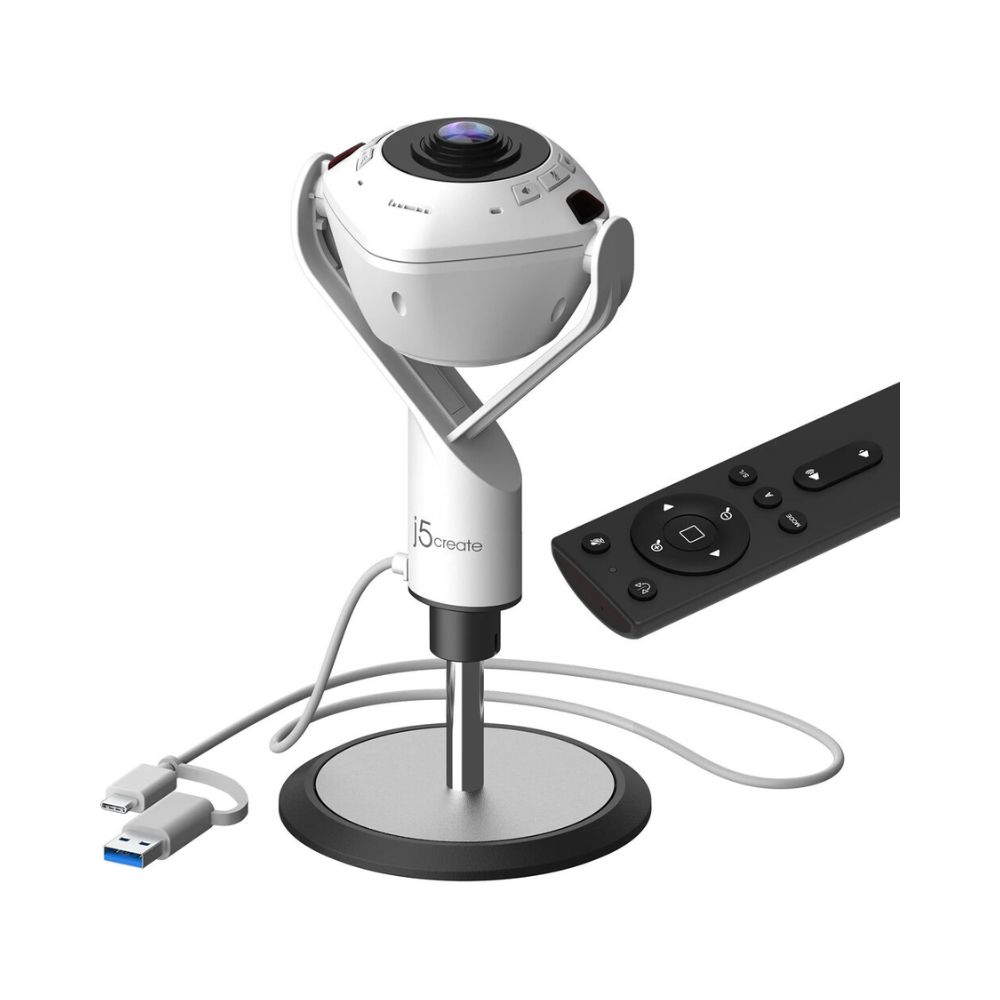j5create JVU368 360° AI-Powered Webcam with Speakerphone