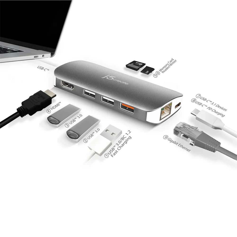 j5create USB-C 9-in-1 Multi Adapter