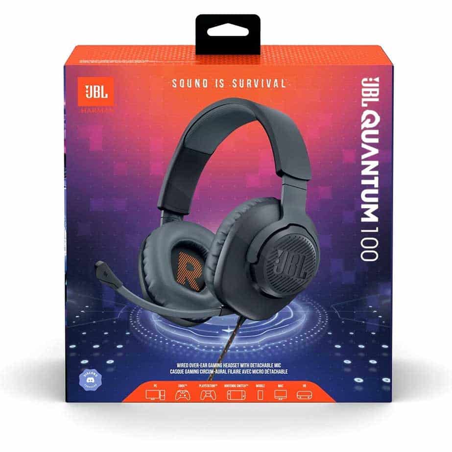 JBL Quantum 100 – Wired Over-Ear Gaming Headphones – Black