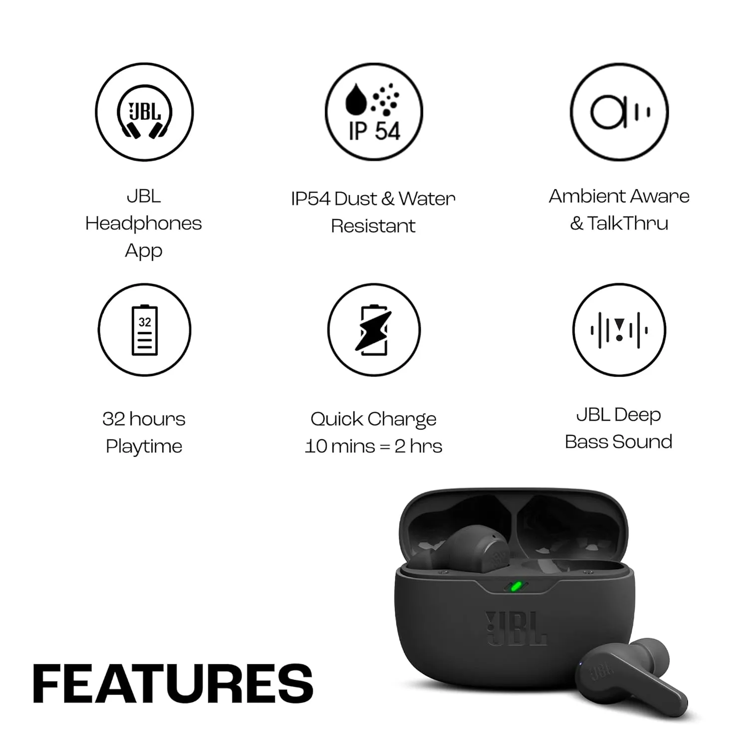 JBL Wave Beam in-Ear Wireless Earbuds (TWS)