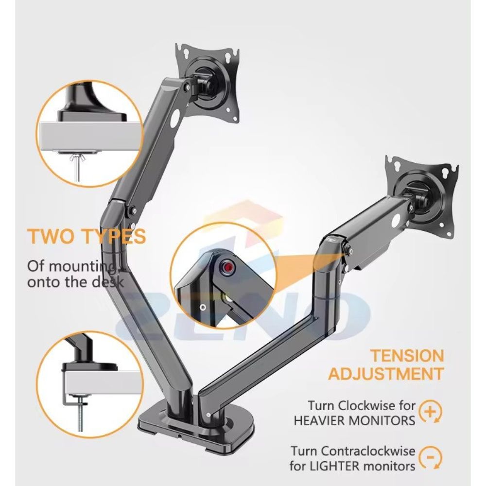 Kaloc DS200 H2 Adjustable Dual Monitor Arm