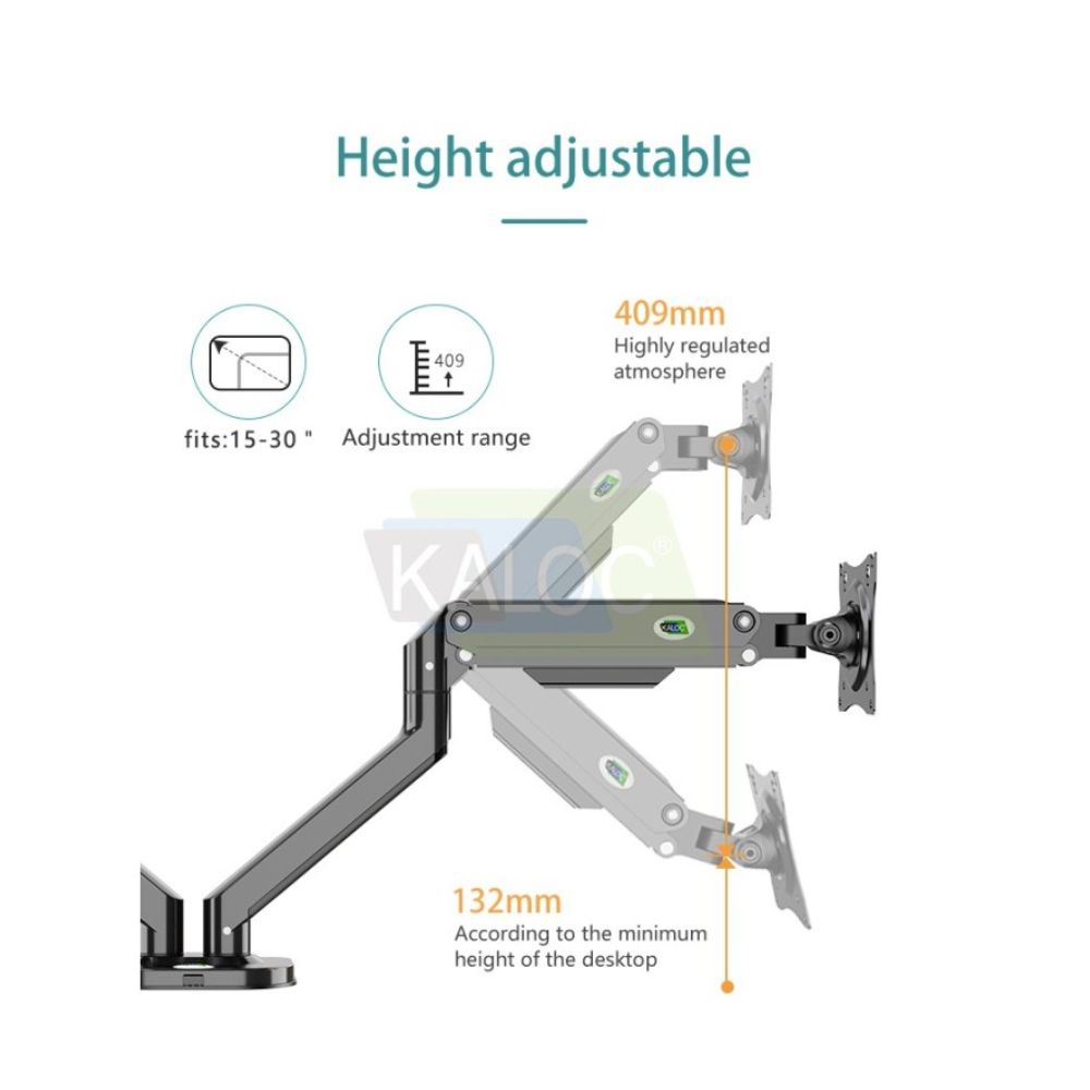 Kaloc DS2002B Adjustable Dual Monitor Arm