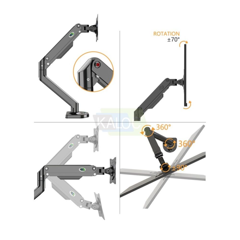 Kaloc DS200B Adjustable Single Monitor Arm
