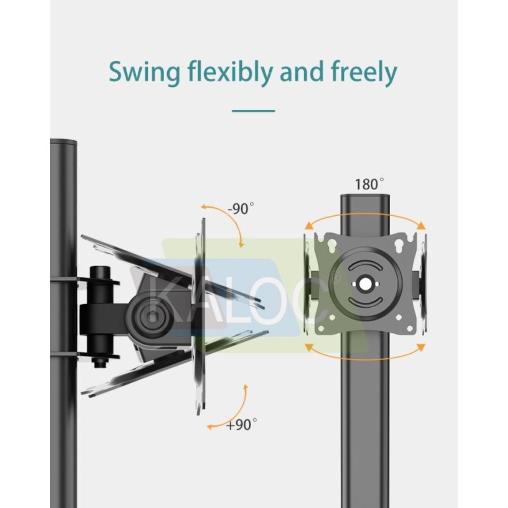 KALOC DZ220T Adjustable Horizontal Dual Monitor Arm