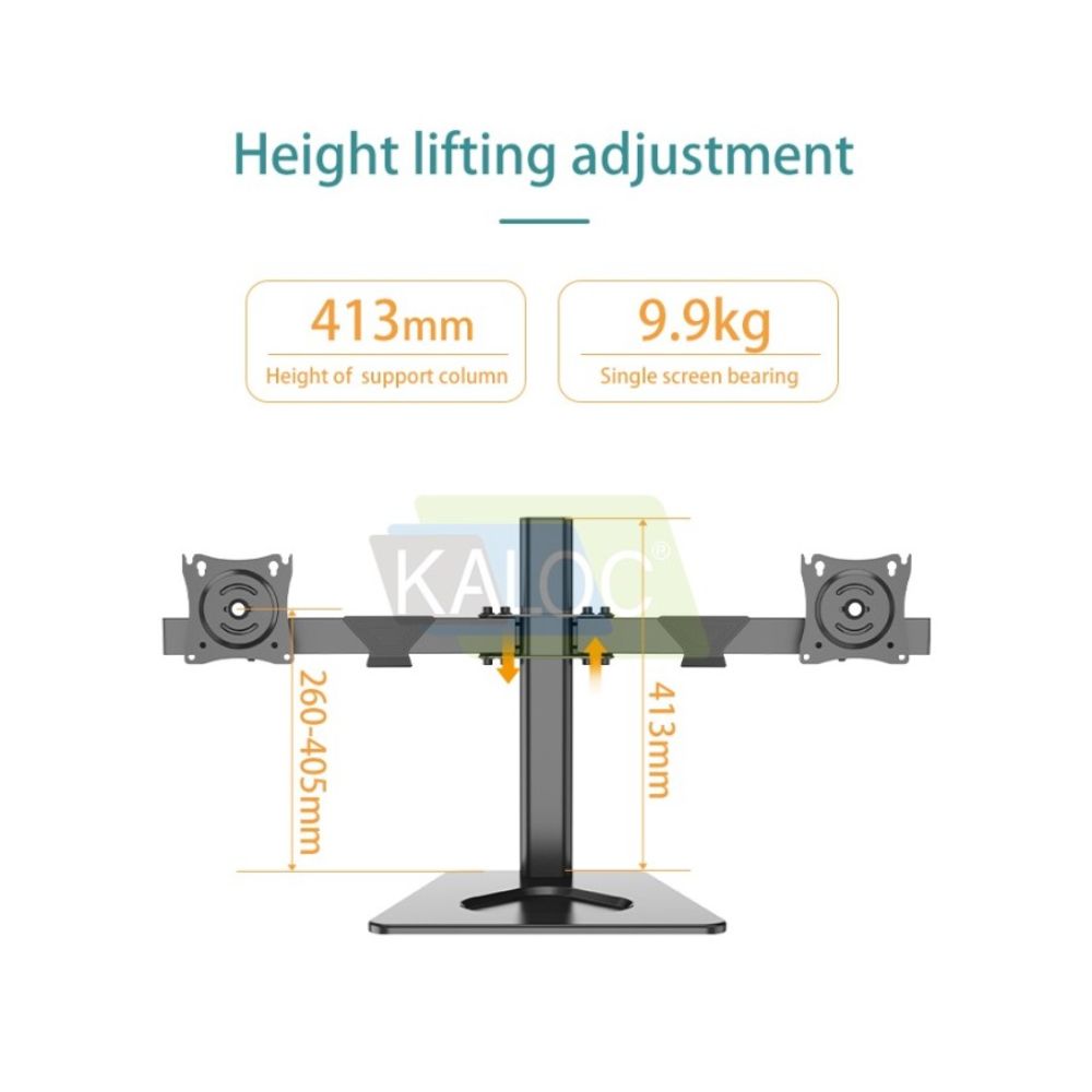 KALOC DZ220T Adjustable Horizontal Dual Monitor Arm