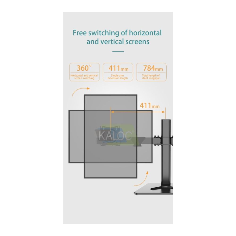 KALOC DZ220T Adjustable Horizontal Dual Monitor Arm