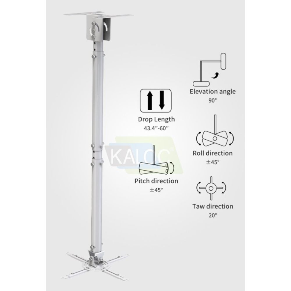 KALOC ZENO T818-4 W Wall and Ceiling Projector Arm Bracket