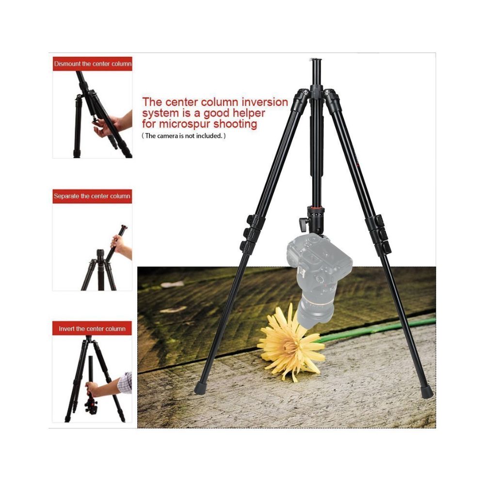 Kingjoy BT-258B Portable Aluminum Camera Tripod with QB-00T Ball Head