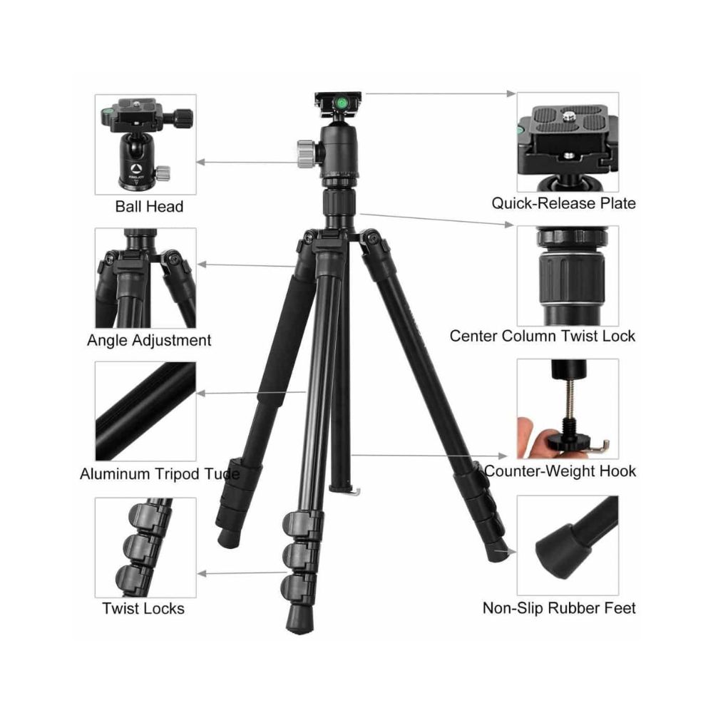 Kingjoy G555+G0 4-Section Travel Tripod Detachable Monopod