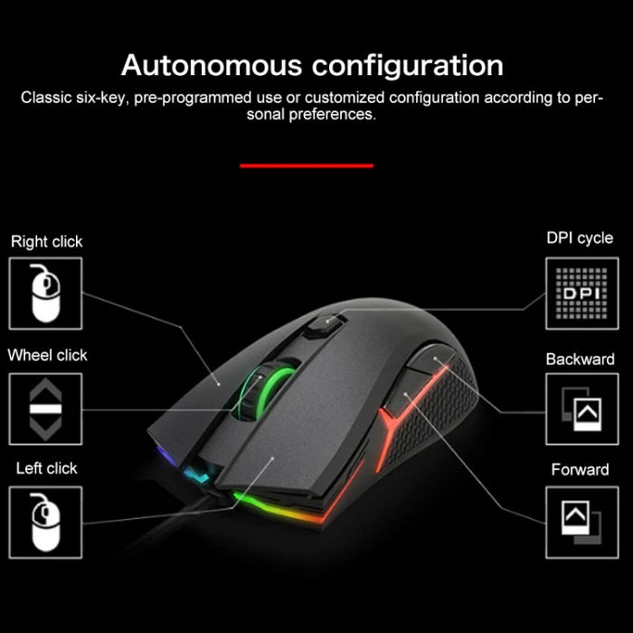 Lenovo HEADSHOT Gaming Wired Mouse Black