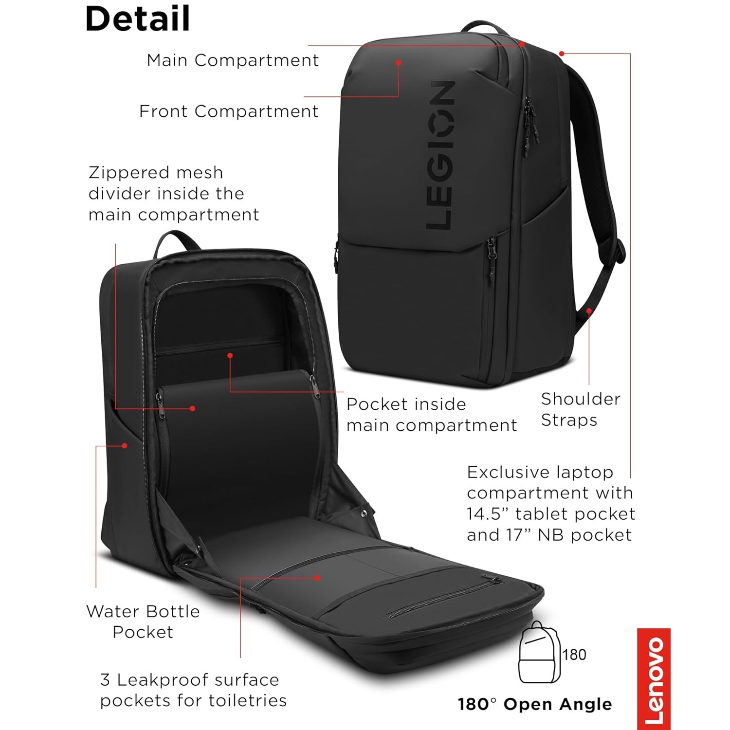 Lenovo Legion 17″ Gaming Backpack GB800 (Black)