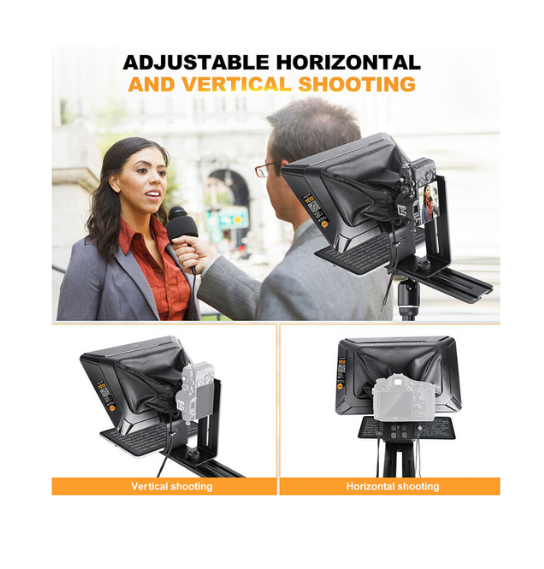 LENSGO 12.9” Aluminum Teleprompter for iPad Tablet DSLR Cameras