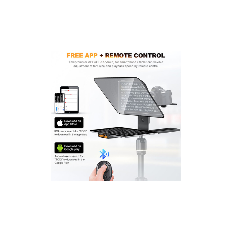 LENSGO 12.9” Aluminum Teleprompter for iPad Tablet DSLR Cameras