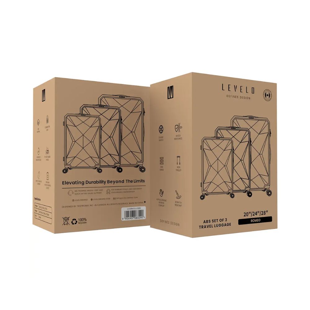 Levelo Romeo ABS Set of 3 Travel Luggage