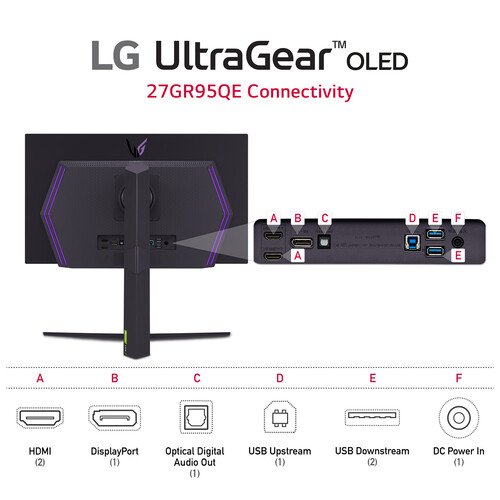 LG UltraGear 27″ 1440p OLED 240Hz Gaming Monitor | 27GR95QE-B