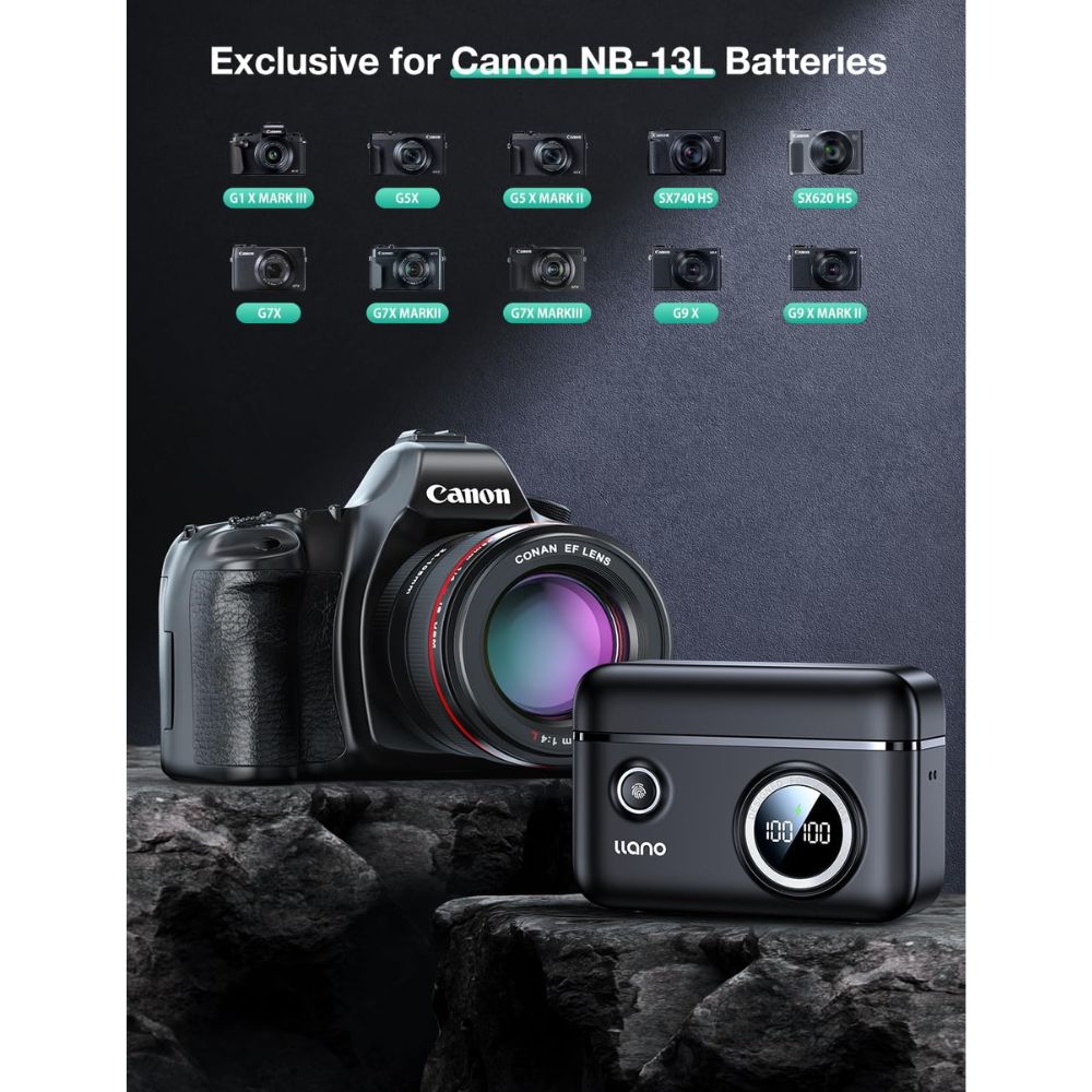 llano 2-Pack NB-13L Batteries for Canon PowerShot G7X