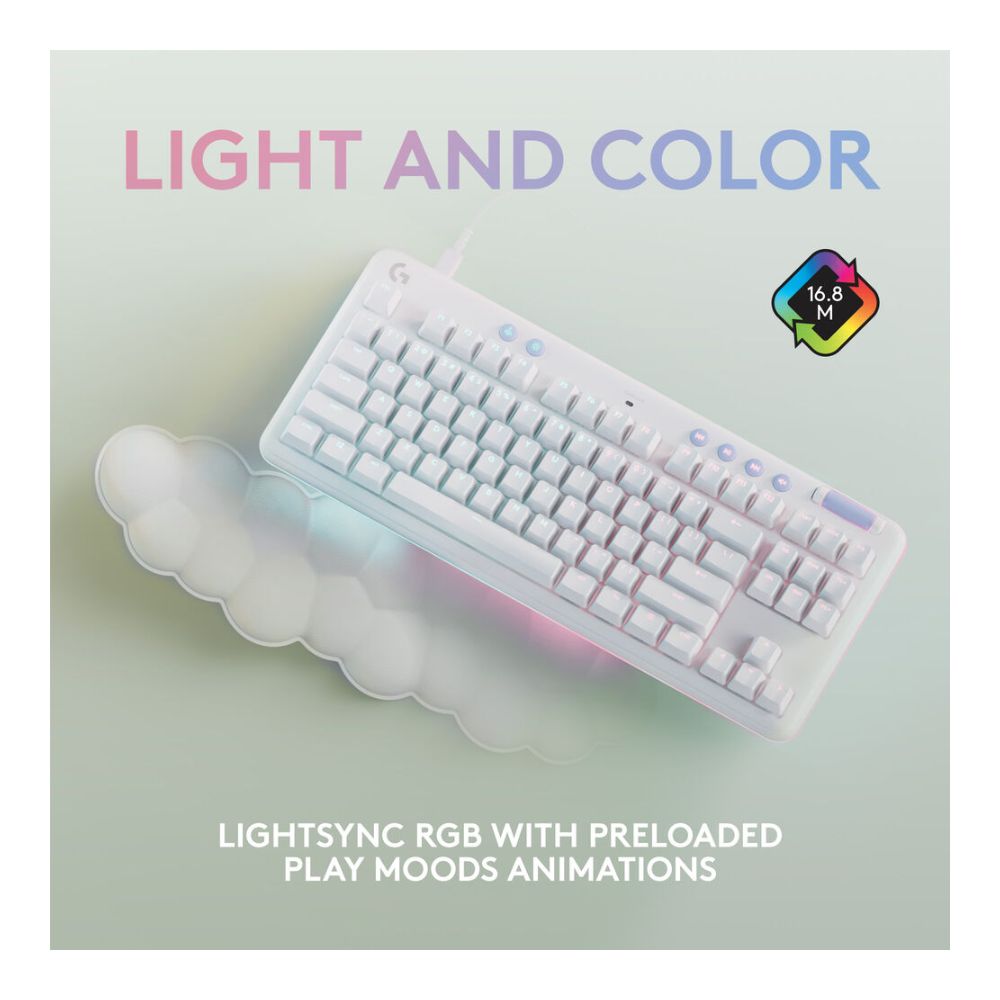 Logitech G G713 Mechanical Gaming Keyboard (White Mist, GX Red Switches)