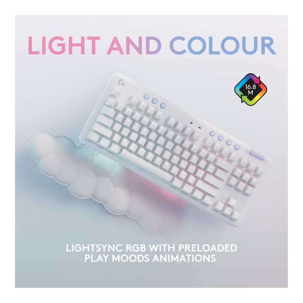 Logitech G G715 LIGHTSPEED Wireless Mechanical Gaming Keyboard (White Mist, GX Red Switches)