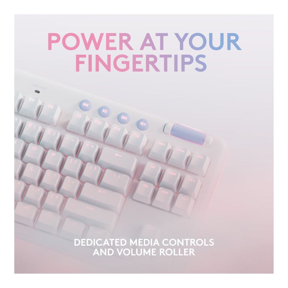 Logitech G G715 LIGHTSPEED Wireless Mechanical Gaming Keyboard (White Mist, GX Red Switches)