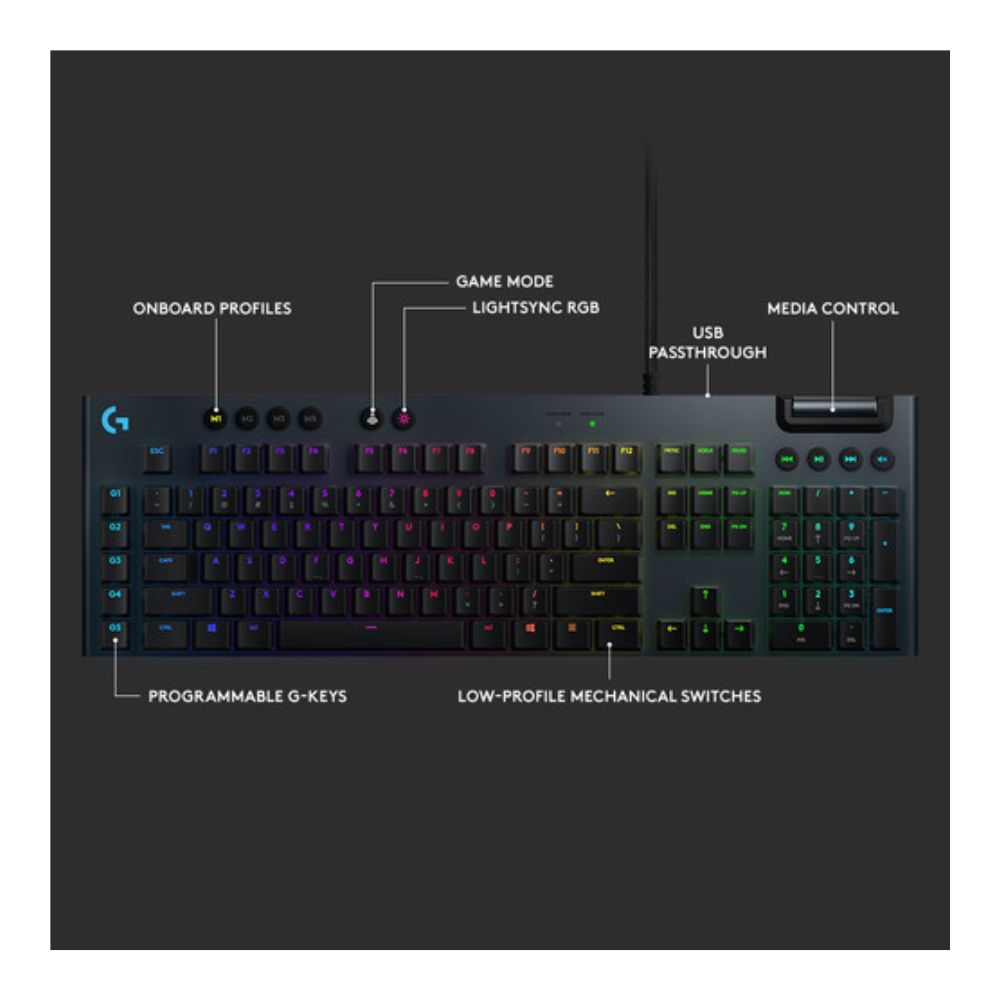 Logitech G G815 LIGHTSYNC RGB Mechanical Gaming Keyboard (GL Linear)