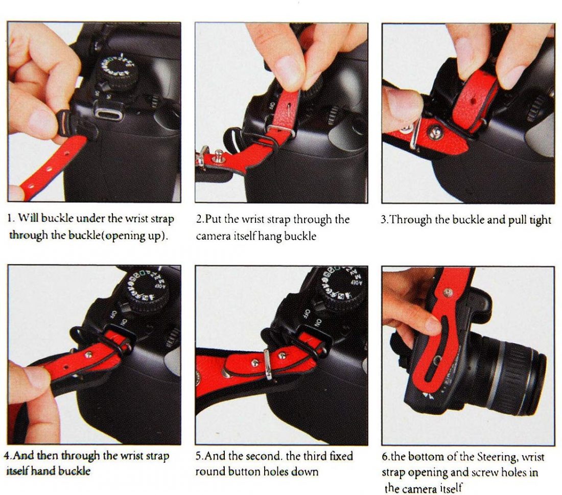 LYNCA Camera Hand Strap(Black-Red-Yellow)