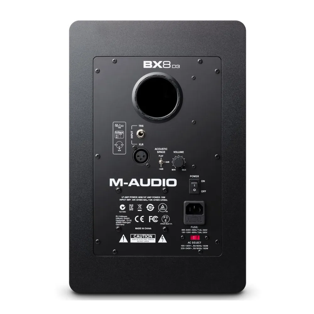 M-Audio BX8 D3 8inch Powered studio monitor (pair)