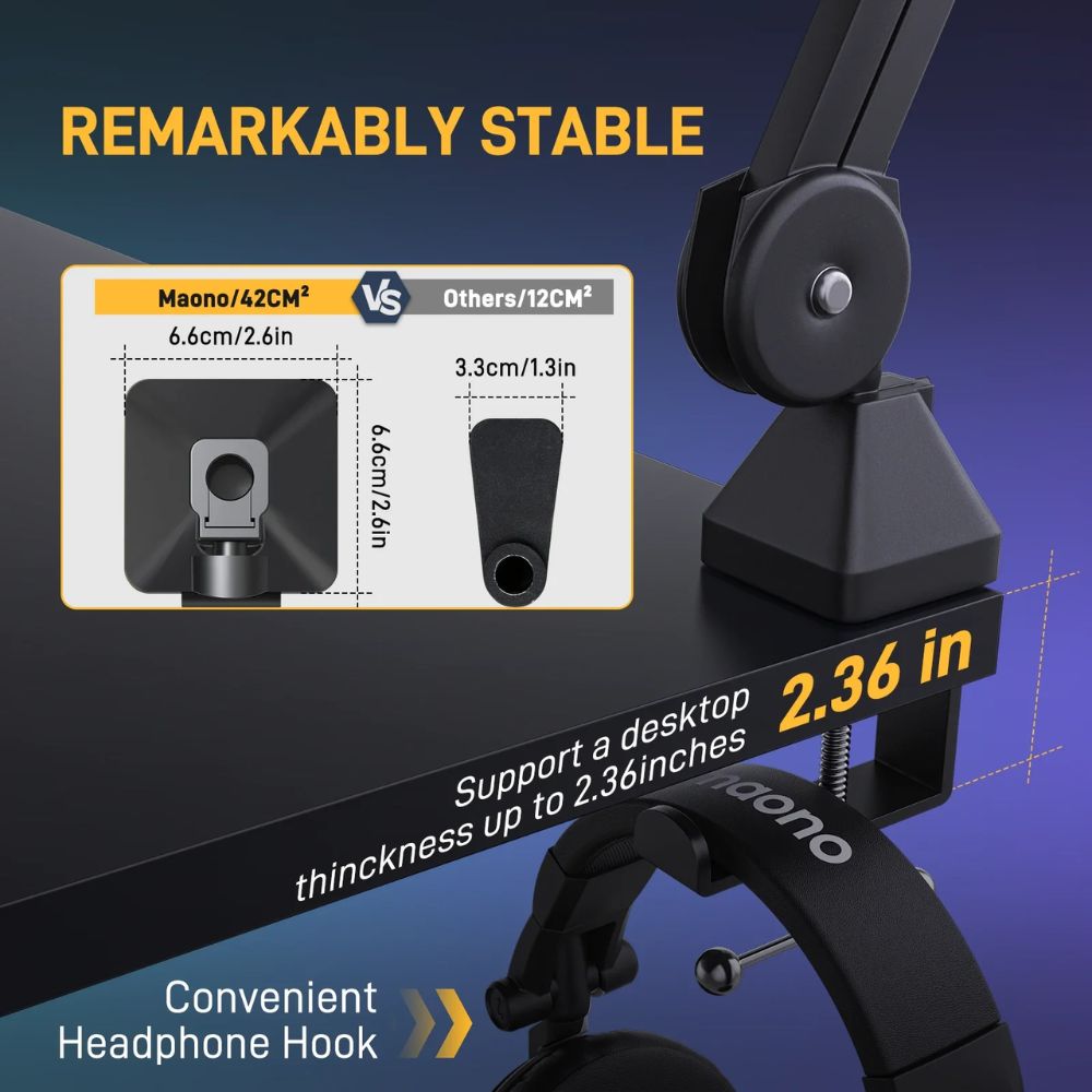 MAONO BA37 Microphone Suspension Boom Arm Stand
