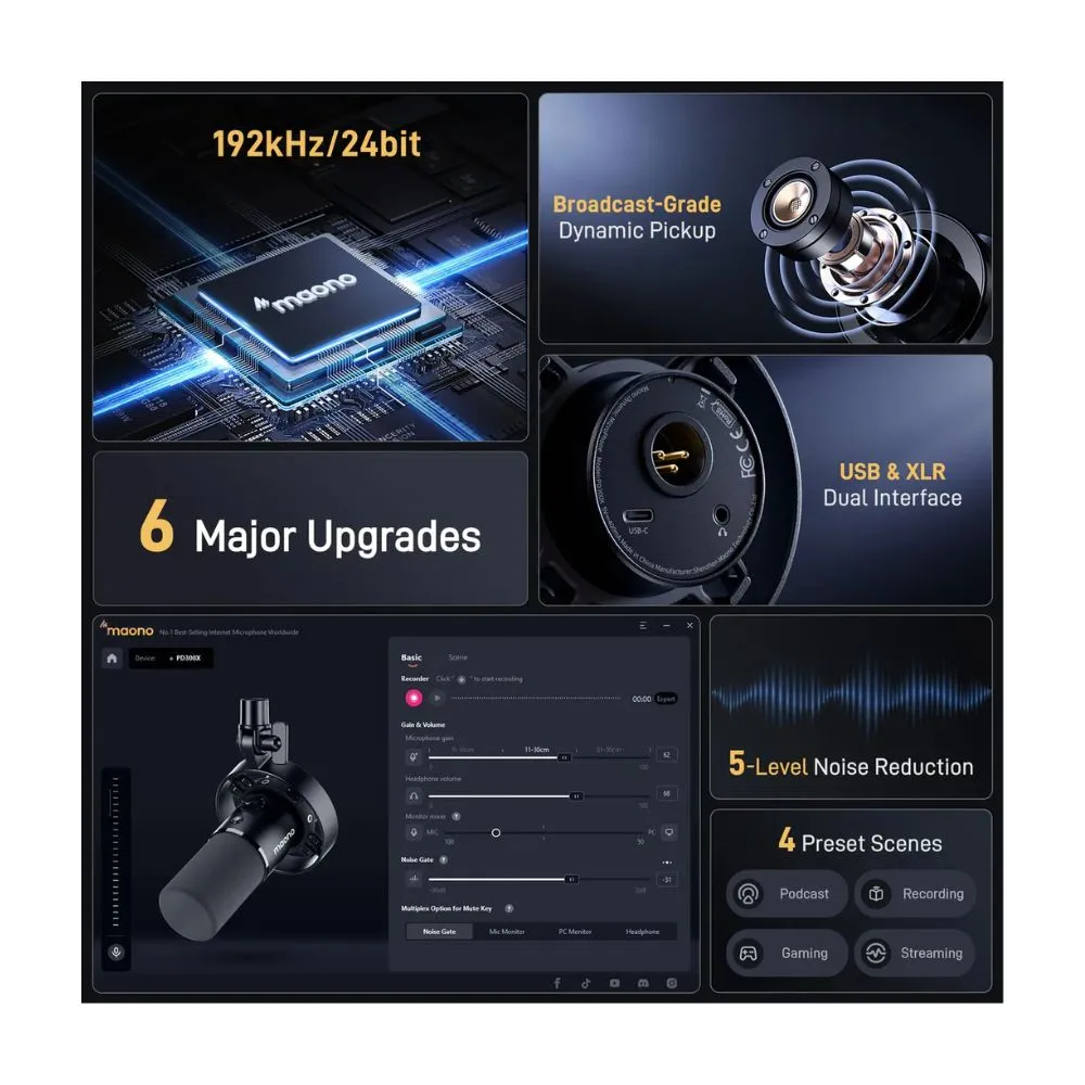 MAONO PD300X USB/XLR Dynamic Microphone