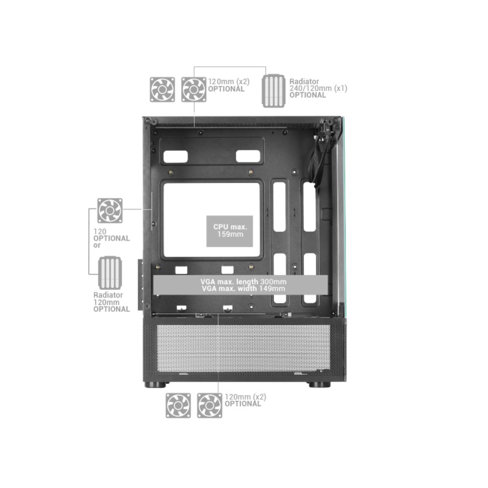 Mars Gaming MC-SE Mini Tower Case