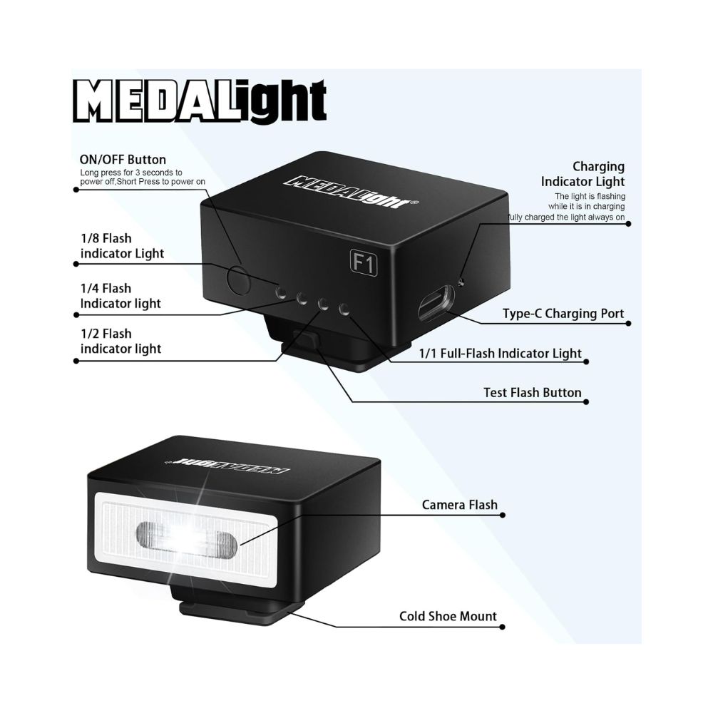MEDALight F1 Mini Camera Flash