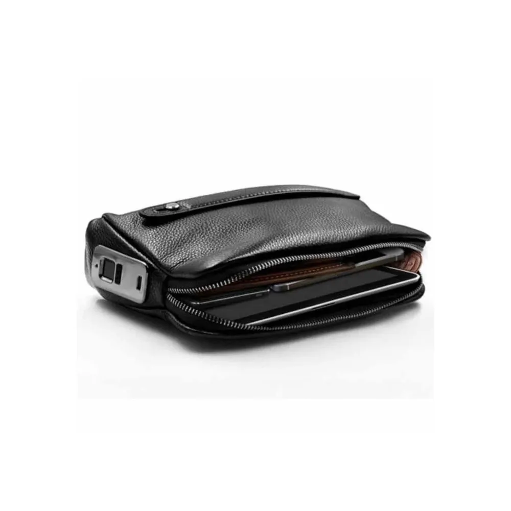 Men’s Fingerprint Bags for Men Leather Hand Bag