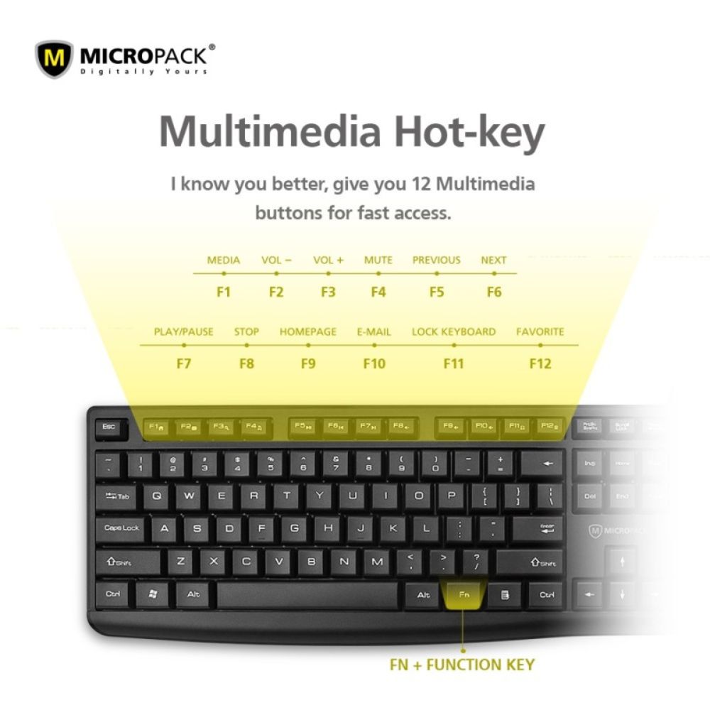 Micropack K206 Wired Keyboard Silent