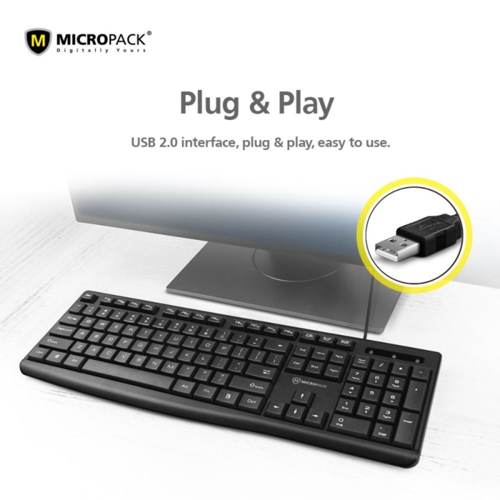 Micropack K206 Wired Keyboard Silent