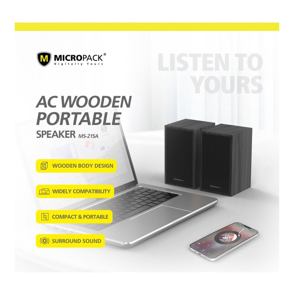 Micropack MS-215A AC Wooden Portable Speaker
