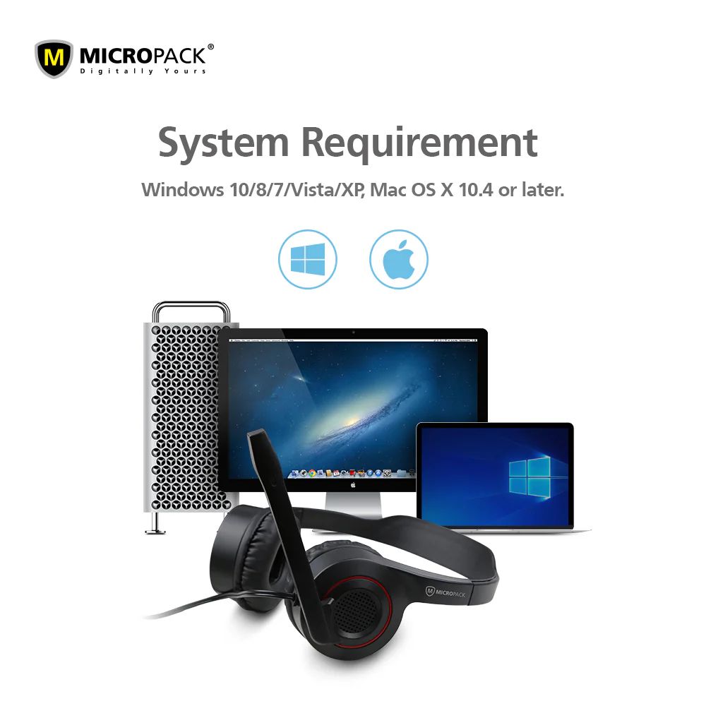 Micropack Wired Headset Stereo Sound MHP-02