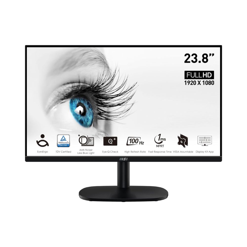 MSI PRO MP245V – 24″ 1920×1080 100Hz – 1Ms VA, 4000 – 1 CR HDMI / VGA