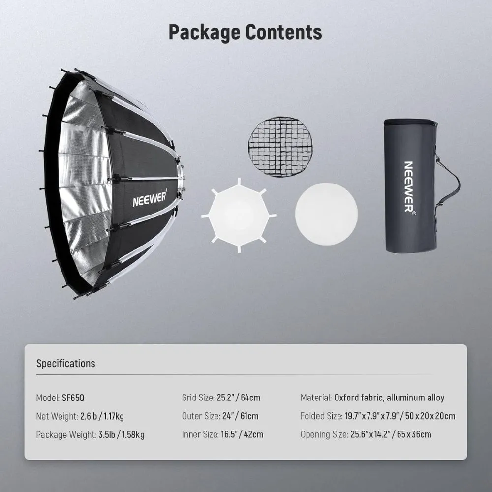 NEEWER 65cm Parabolic Softbox