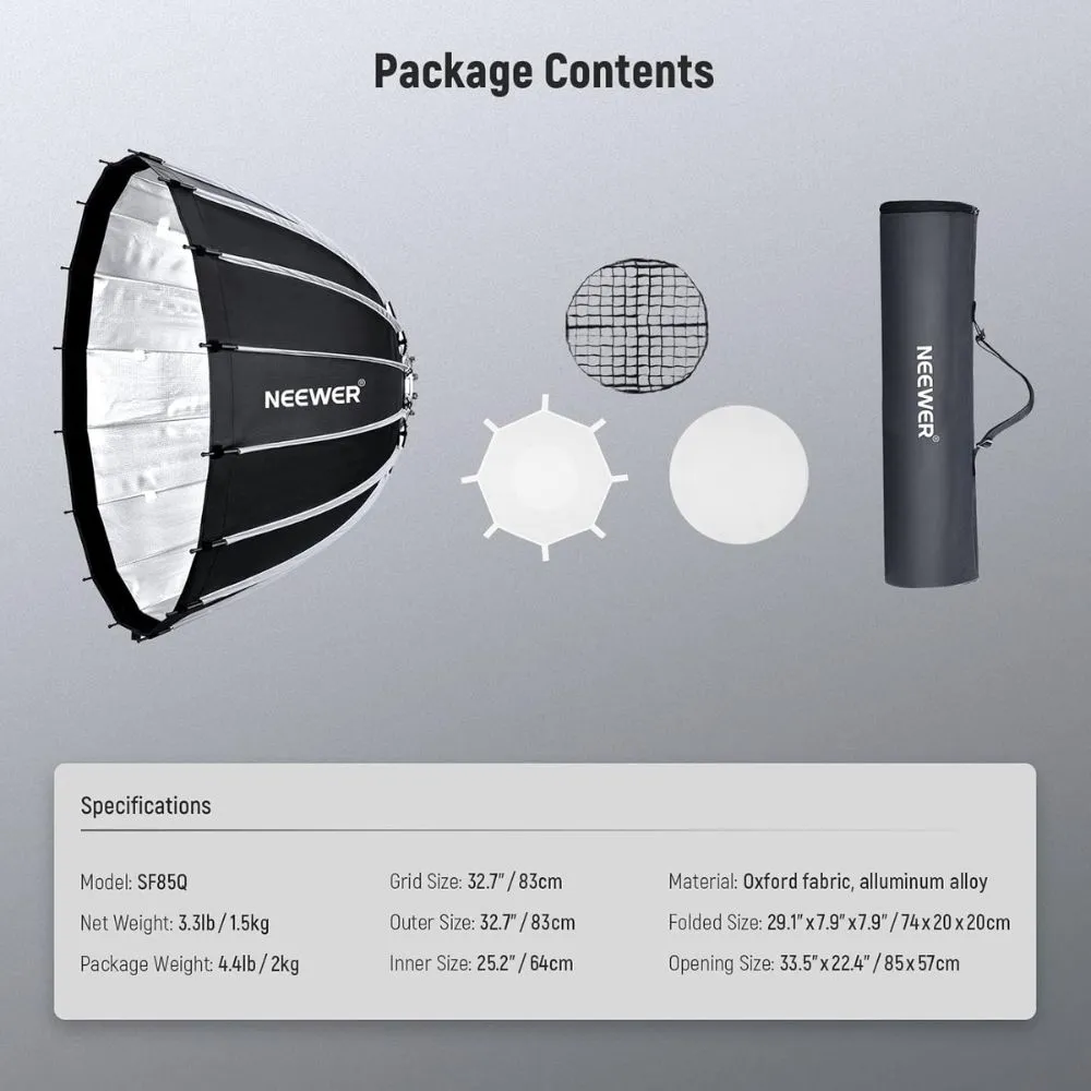 NEEWER 85cm Parabolic Softbox