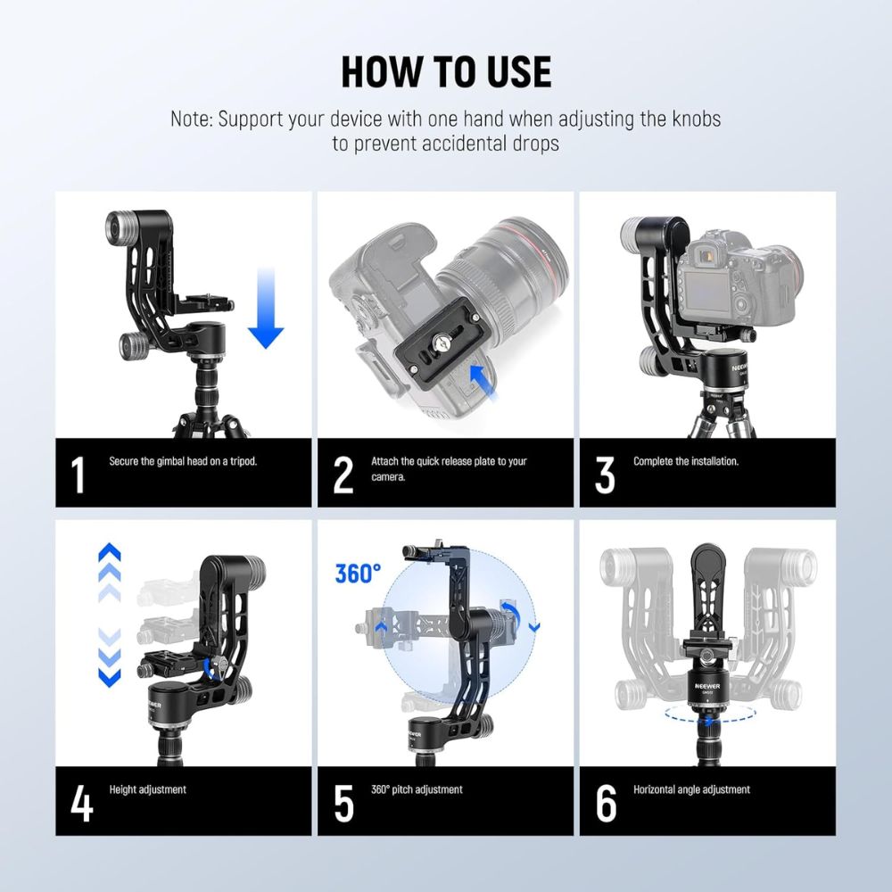 NEEWER GM102 Gimbal Head for Tripod