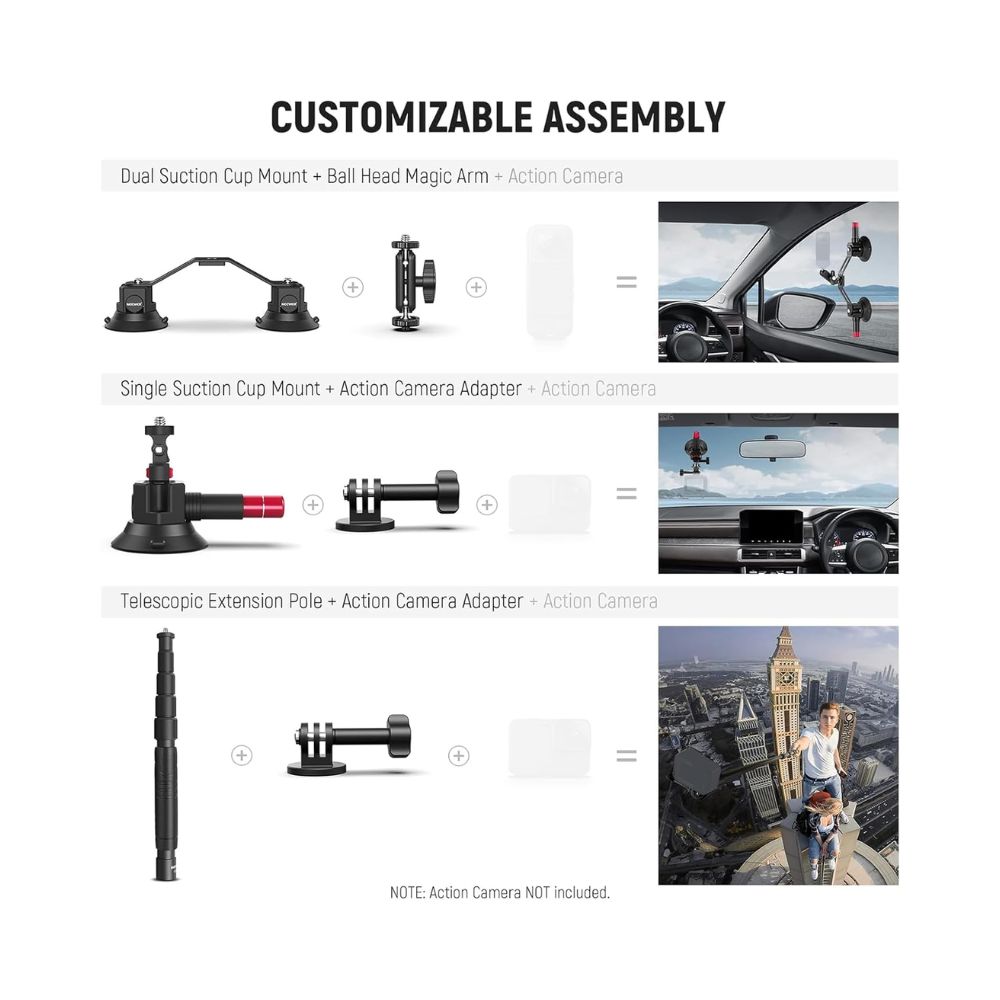 NEEWER Triple Suction Cup Car Mount Kit CA065